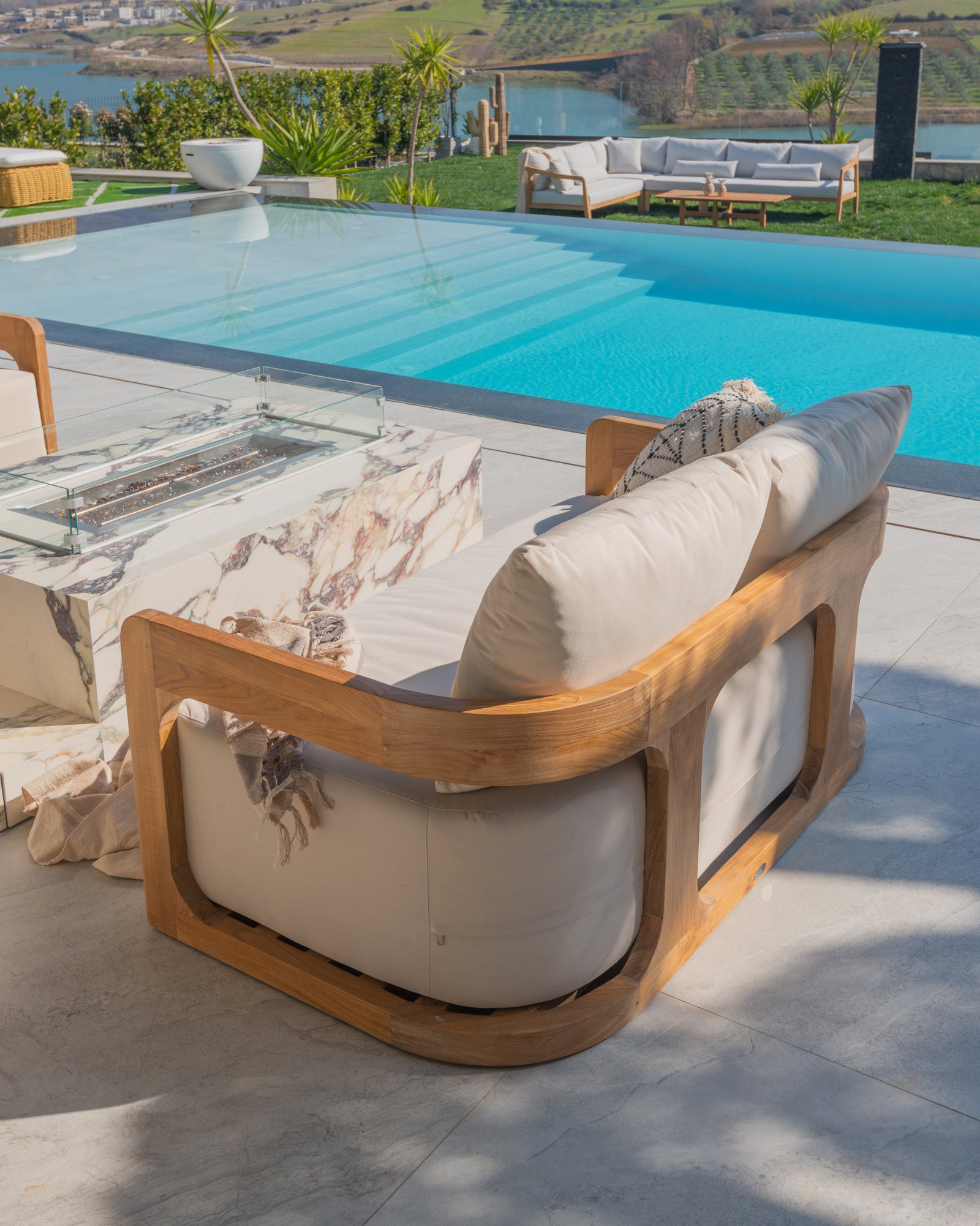 IBIZA SOFA TEAK 2 SEATER Thumbnail